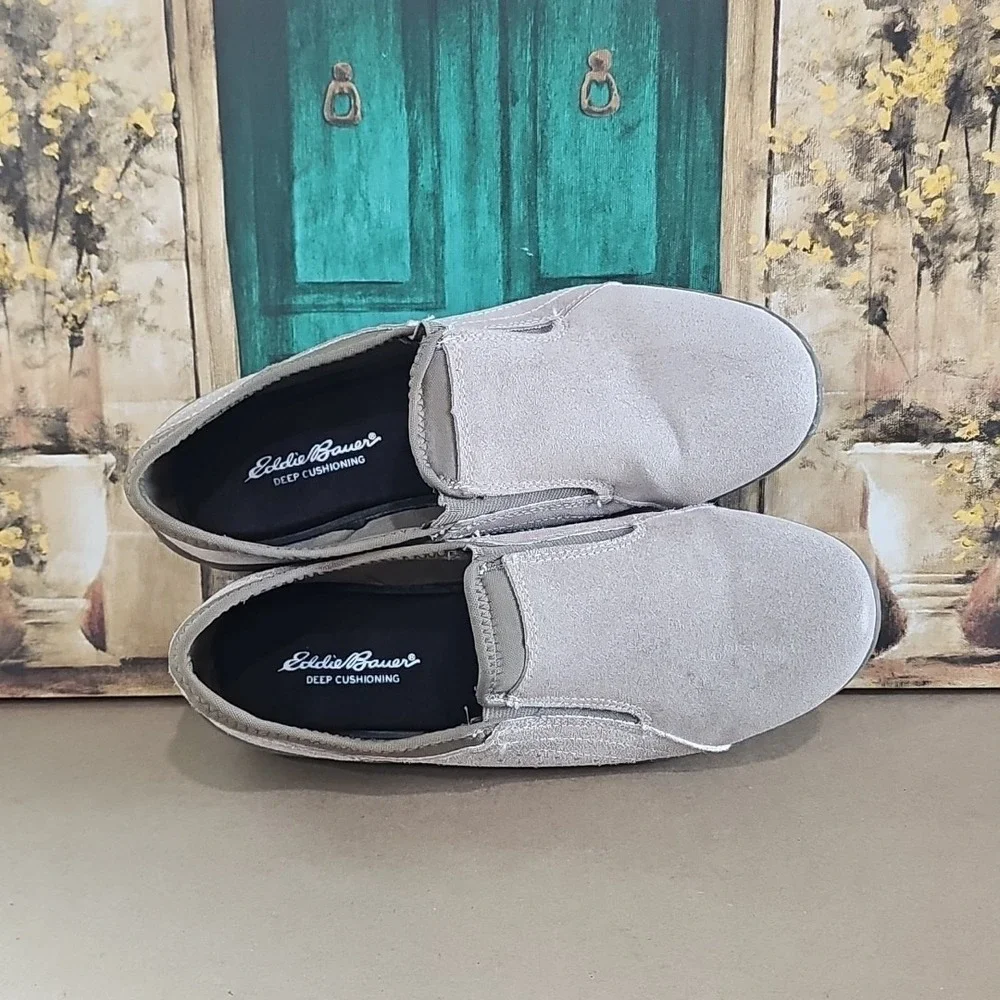 Eddie Bauer Shoes Womens 8 M Birch Bay Slip On Loafers Beige Leather Comfort Low